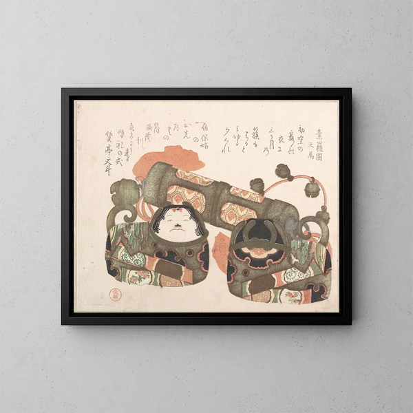speelgoed van papier-maché - Kubo Shunman — ingelijst kunstwerk aan de muur