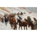 Reproductie van het schilderij L’armée Napoléonniene traversant le col de Somosierra de Jan van Chelminski