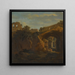 L interieur van het Colosseum met rustende figuren onder een boog - Jan Frans Van Bloemen — ingelijst kunstwerk aan de muur