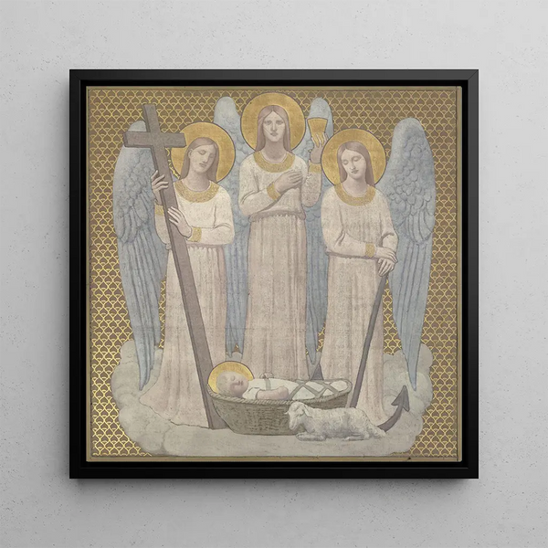 La Foi, l'Espérance et la Charité veillant sur sainte Geneviève au berceau - Pierre Puvis de Chavannes