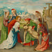 De Lamentatie - Meester van de Maagd tussen de Vierge — gepresenteerd in een interieur