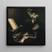De pianoles - Firmin Baes — ingelijst kunstwerk aan de muur