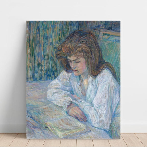 Reproductie van het schilderij La Liseuse - Henri de Toulouse-Lautrec