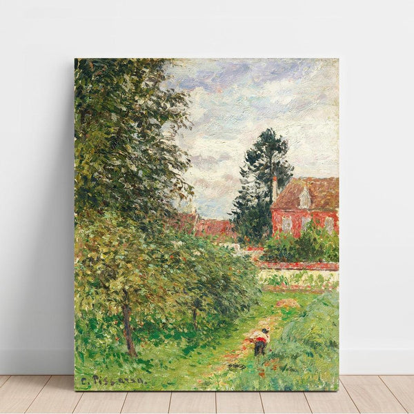 Reproductie van het schilderij La Maison des Anglais, Éragny - Camille Pissarro