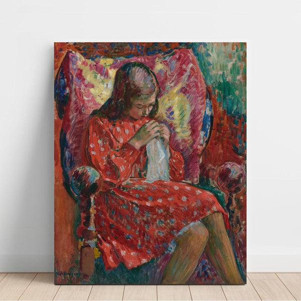 Reproduction of the painting La Petite Couseuse - Henri Lebasque