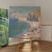 Reproductie van het schilderij La Plage et la Falaise d'Amont - Claude Monet
