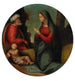 Reproductie van het schilderij De Heilige Familie met het Heilige Kind Johannes de Doper - Toscaanse school