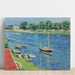 Reproductie van het schilderij La Seine à Argenteuil, boten bij anker - Gustave Caillebotte