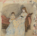 De zuster van de kunstenaar, Edma met haar dochter Jeanne - Berthe Morisot — weergave van het kunstwerk