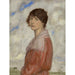 Reproductie van het schilderij La dame en rouge - Franz von Stuck