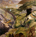 De vernietiging van het Turkse transport in de Wadi Fara kloof, Palestina - Sydney W Carline — weergave van het kunstwerk