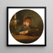 Het meisje van de kunstenaar lezend - Adolphe-Félix Cals — ingelijst kunstwerk aan de muur