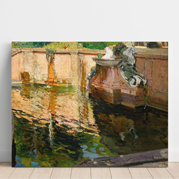 Reproductie van het schilderij La fontaine aux chevaux, La Granja - Joaquín Sorolla