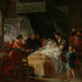 De dood van Leonardo da Vinci in de armen van François I - François-Guillaume Ménageot — gepresenteerd in een interieur