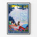 De route van de Alpen - Vintage poster