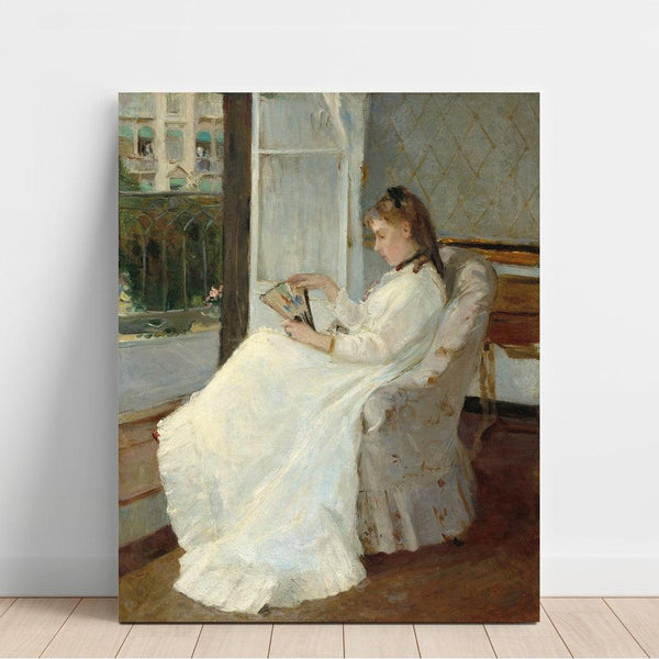 Reproductie van het schilderij De zus van de kunstenaar aan het raam - Berthe Morisot