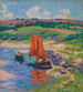 La voile rouge - Henry Moret — weergave van het kunstwerk