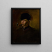 Dandy en bontmuts met pijp - Ladislav Mednyánszky — ingelijst kunstwerk aan de muur
