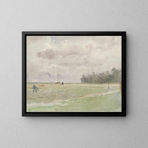 Champ sous les nuages - Ladislav Mednyánszky — framed artwork on a wall