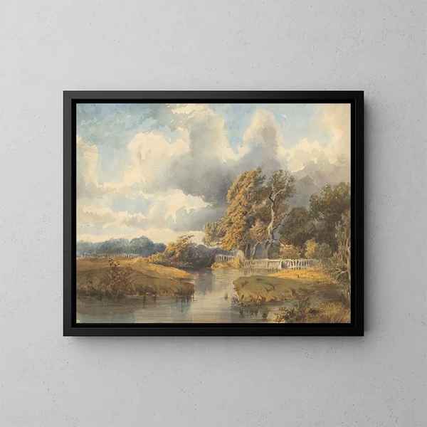 Lac dans un parc suisse - Ladislav Mednyánszky — ingelijst kunstwerk aan de muur