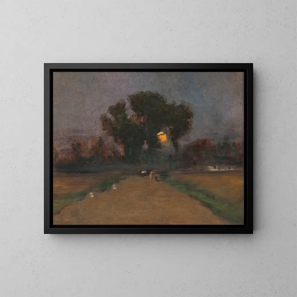 Landscape with Sunset - Ladislav Mednyánszky — framed artwork on a wall