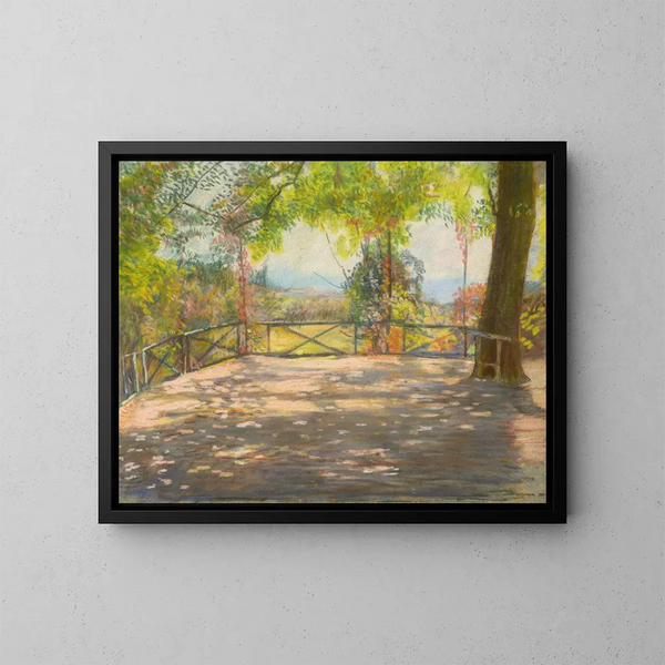 Motief in het park - Ladislav Mednyánszky — ingelijst kunstwerk aan de muur