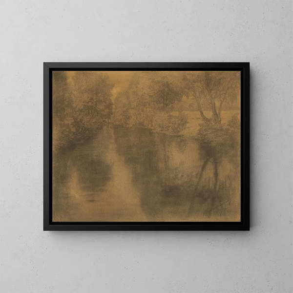 At the riverbank - Ladislav Mednyánszky — framed artwork on a wall