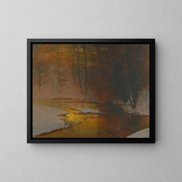 Snowy River at Sunset - Ladislav Mednyánszky — framed artwork on a wall
