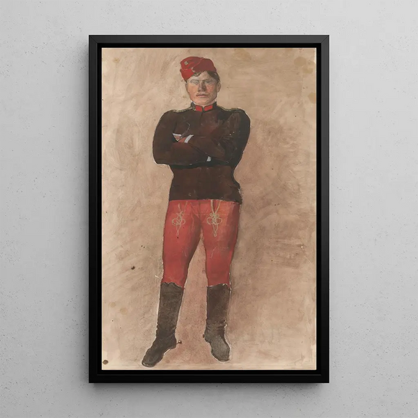 Ladislav Mednynszky - Standing soldier with folded arms.webp