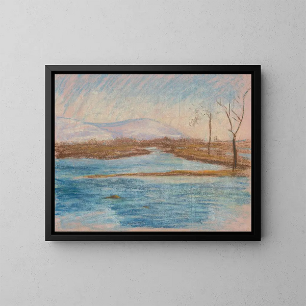 Winter Landscape Painting - Ladislav Mednyánszky — framed artwork on a wall