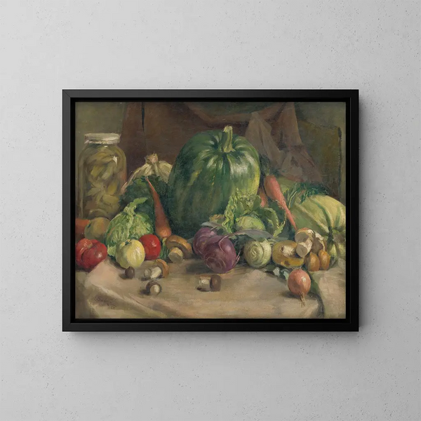 Nature morte avec des légumes - Ladislav Tresko — framed artwork on a wall