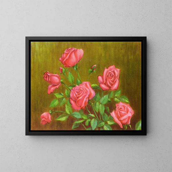 Rose red Painting - Lafayette F. Cargill — framed artwork on a wall