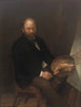 Zelfportret van de kunstenaar in zijn atelier - Lars Gustaf Sellstedt — weergave van het kunstwerk