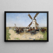 molen in een uitgestrekt puszta-landschap - László Pataky von Sospatak — ingelijst kunstwerk aan de muur