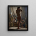 Male nude painting in Bonnat's studio - Laurits Tuxen — framed artwork on a wall