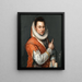 Portret van een dame met een framboos die een boek vasthoudt in haar linkerhand - Lavinia Fontana — ingelijst kunstwerk aan de muur