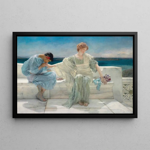 Do not ask me anymore - Lawrence Alma-Tadema — framed artwork on a wall