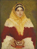 Portret van een Joodse vrouw die een gebedenboek vasthoudt - Lazar Krestin — weergave van het kunstwerk