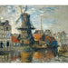 Reproductie van het schilderij De windmolen aan de Onbekende gracht, Amsterdam - Claude Monet