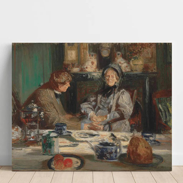 Reproduction of the painting The Painter Sickert and His Mother, Breakfast at Neuville - Jacques-Émile Blanche