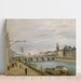 Reproductie van het schilderij De Brug bij de Change, gezien vanaf de quai de Gesvres - Jean-Baptiste-Camille Corot