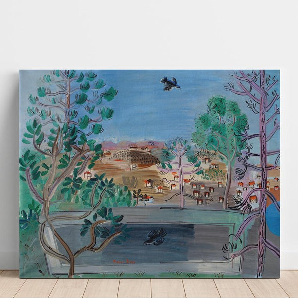 Reproductie van het schilderij Het reservoir in Golfe-Juan, met de vogel - Raoul Dufy