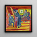 Het stel op bezoek en de nieuwkomer - Ernst Ludwig Kirchner — wandpresentatie van het kunstwerk