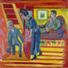 Het stel op bezoek en de nieuwkomer - Ernst Ludwig Kirchner — gepresenteerd in een interieur