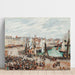 Reproductie van het schilderij De vismarkt, Dieppe; grijze ochtend - Camille Pissarro