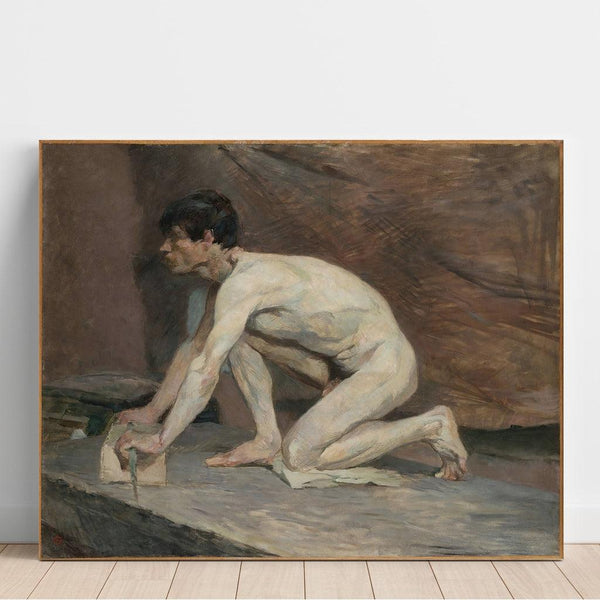 Reproductie van het schilderij van het marmerpolijster - Henri de Toulouse-Lautrec
