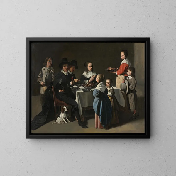 a family meal - Le Nain family — framed artwork on a wall