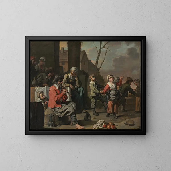 Children Peasants Dancing - Family Le Nain — framed artwork on a wall