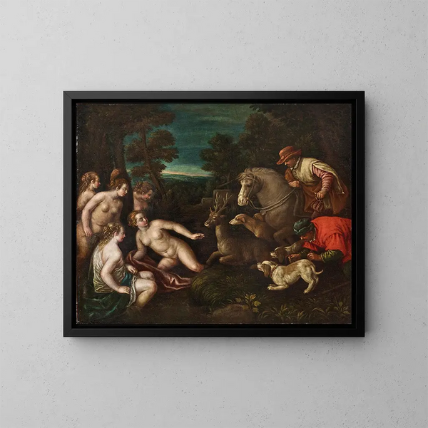 Diane et Actéon - Leandro Bassano — framed artwork on a wall