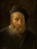 Portret van een man met baard op half-lichaam met een pet - School van Leiden — weergave van het kunstwerk
